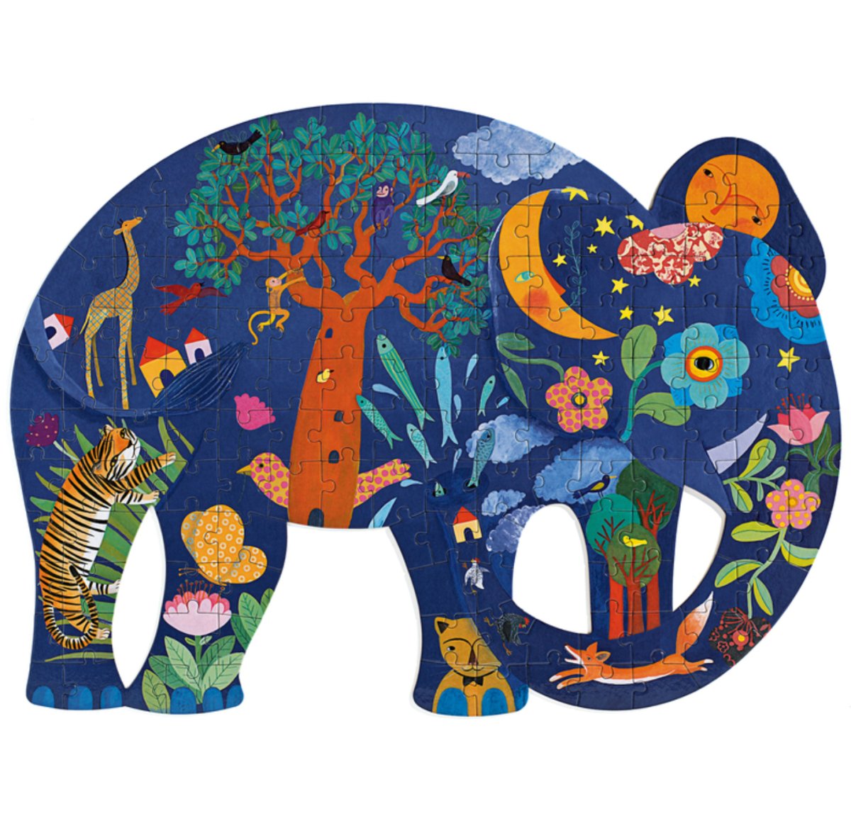 Elephant Shaped 150pc Art Puzzle - Djeco