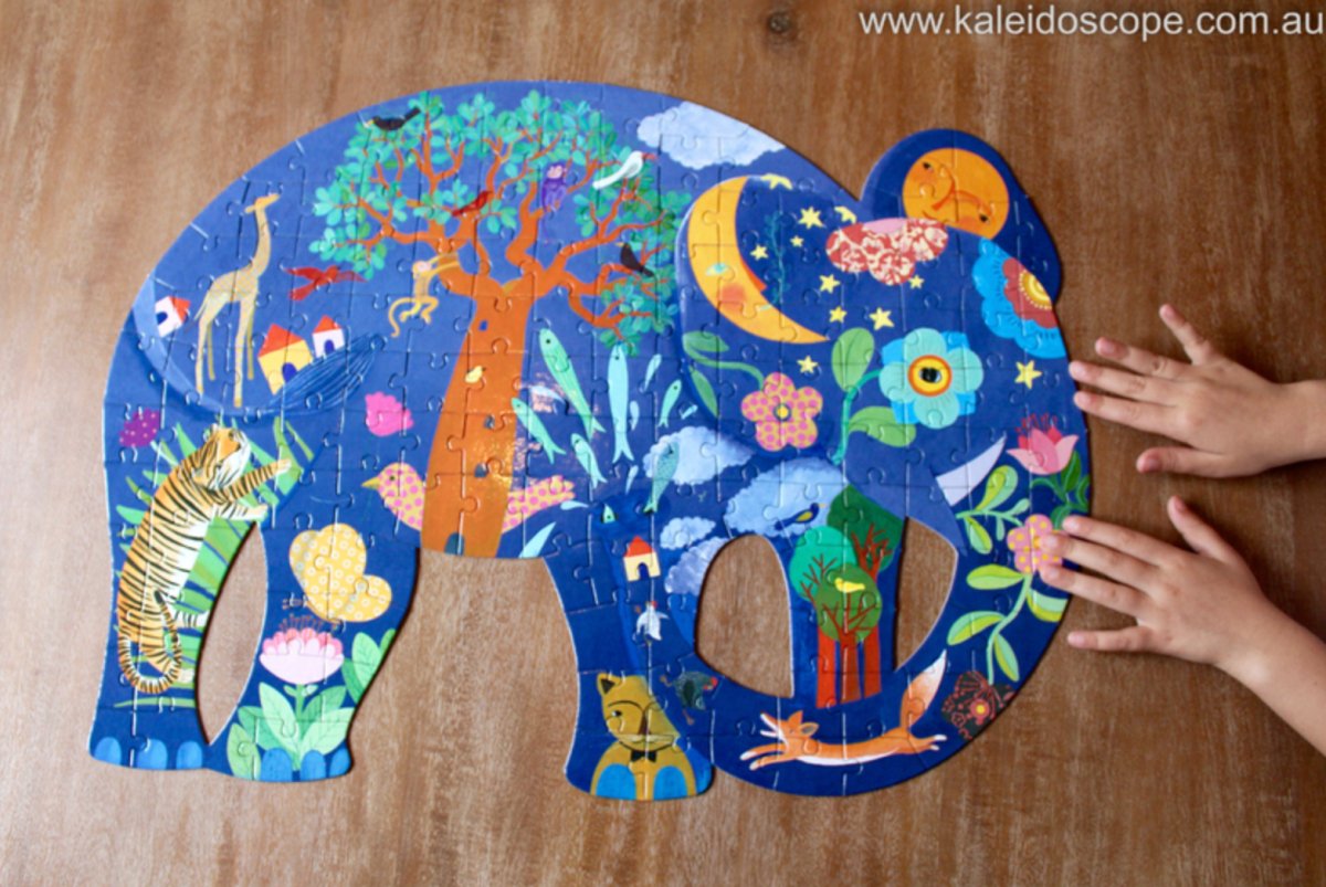 Elephant Shaped 150pc Art Puzzle - Djeco