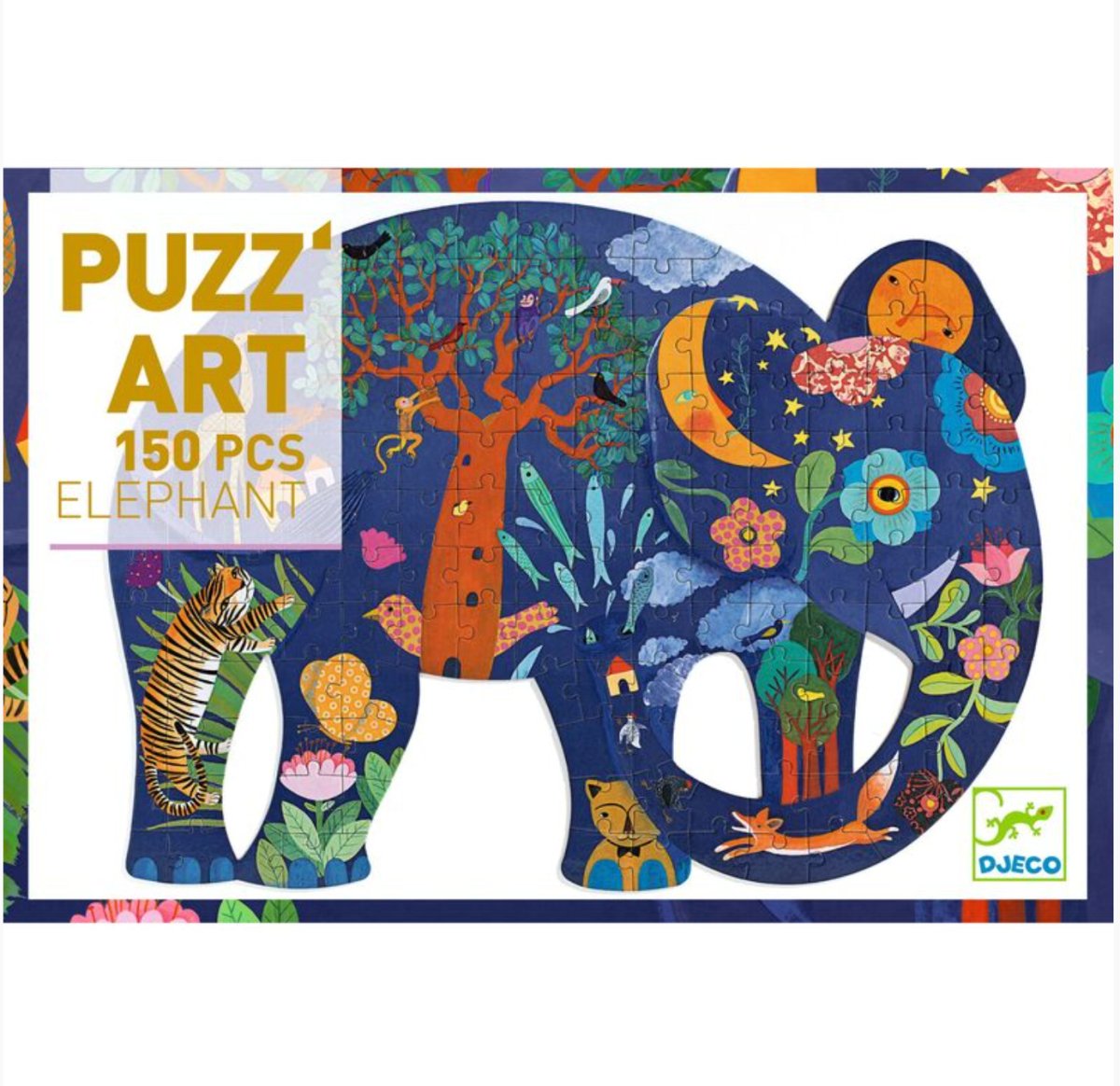 Elephant Shaped 150pc Art Puzzle - Djeco