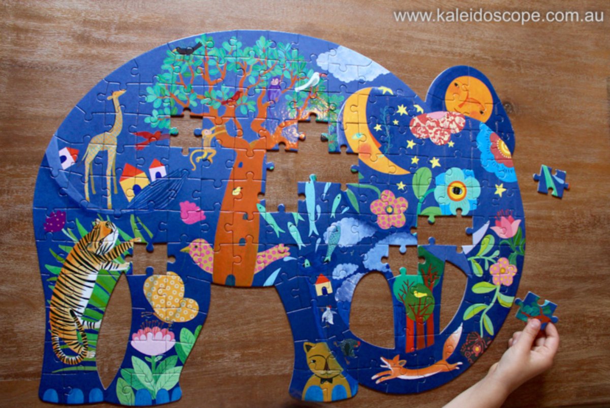 Elephant Shaped 150pc Art Puzzle - Djeco