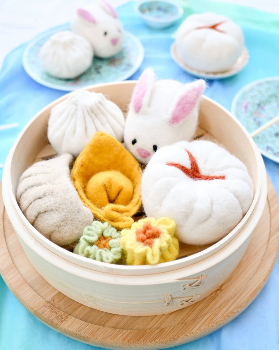 Felt Dim Sum Yumcha Play Food Set - Tara Treasures