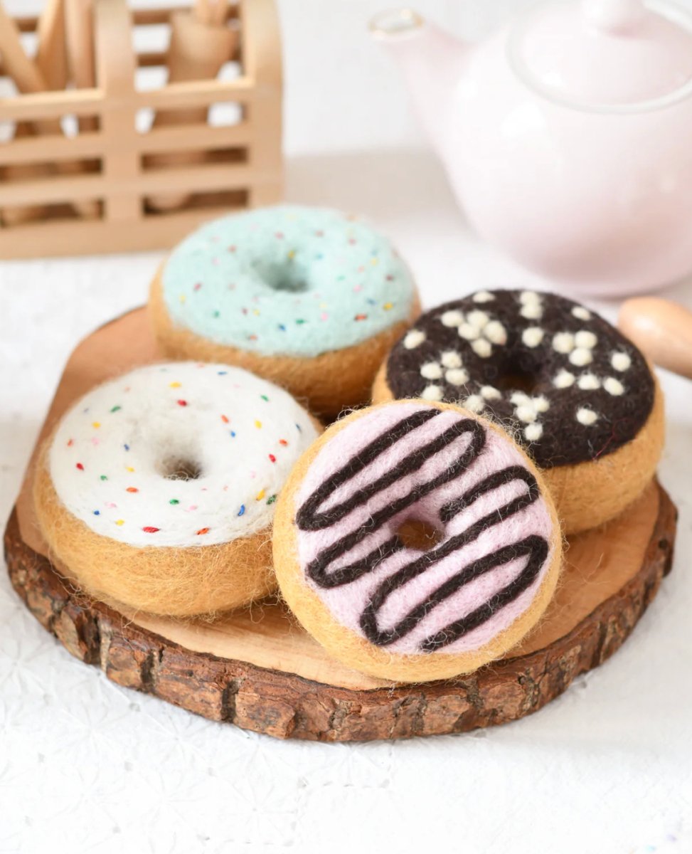 Felt Doughnuts Donuts (Set of 4) - Tara Treasures