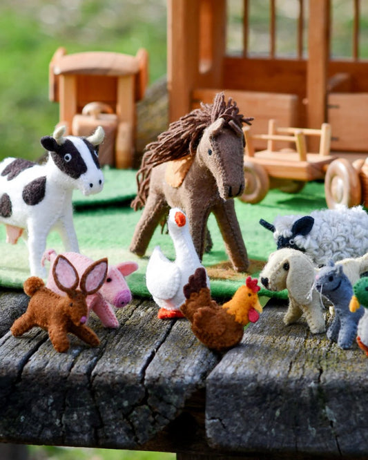 Felt Farm Animals Toys Set - Set of 10 Toys | Tara Treasures