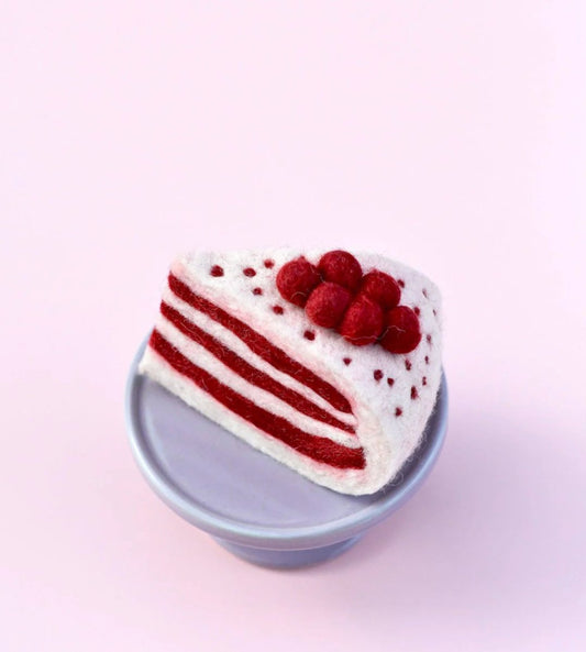 Felt Red Velvet Cake Slice - Tara Treasures