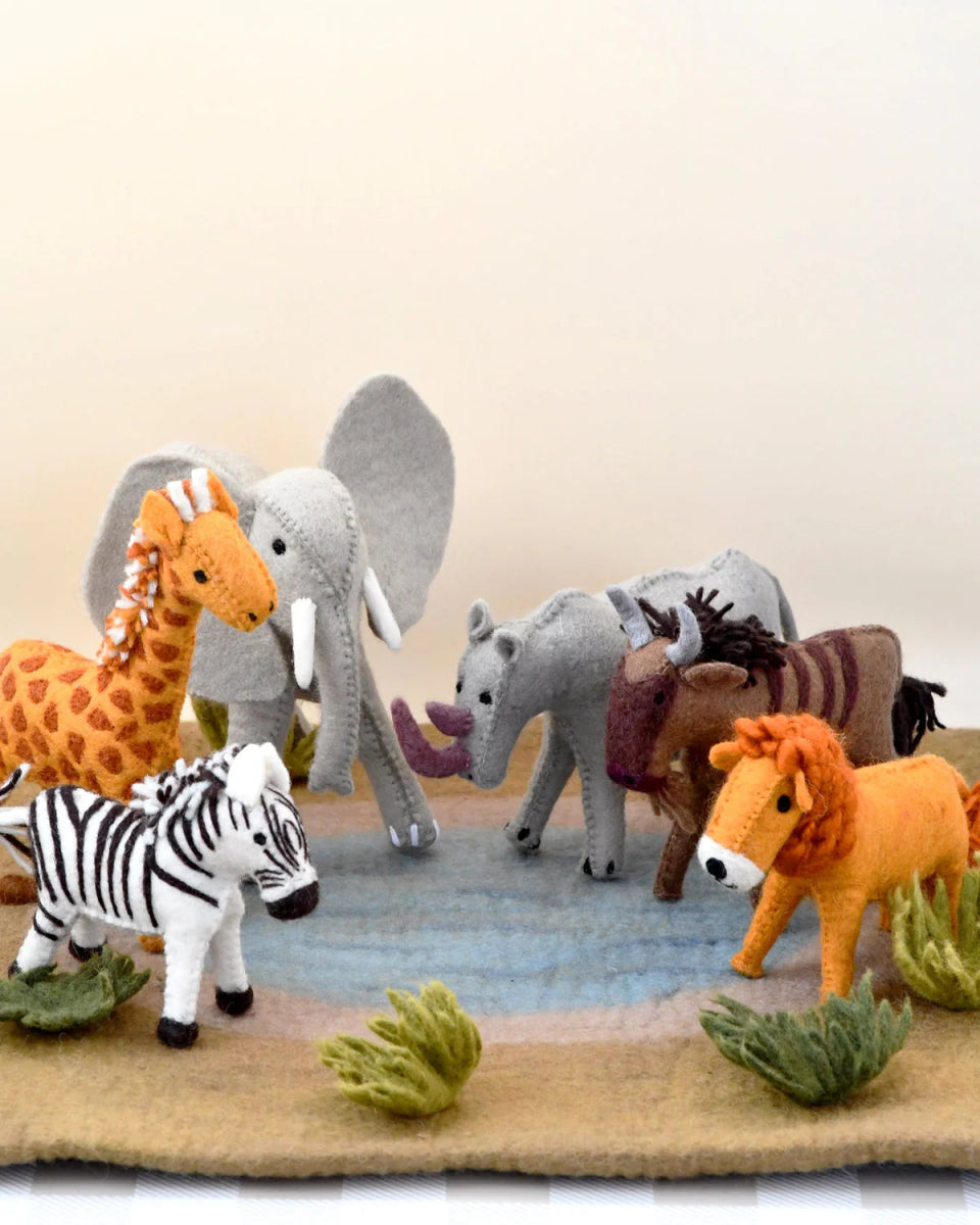 Felt Safari Animal Toys (Set of 6) - Tara Treasures