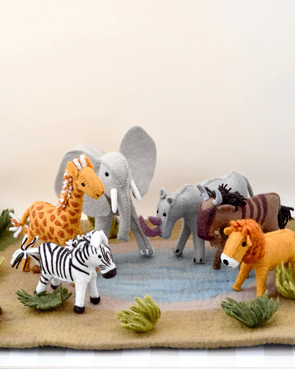 Felt Safari Animal Toys (Set of 6) - Tara Treasures