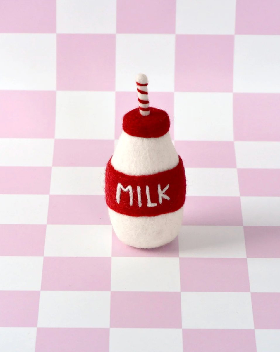 Felt Santa's Milk Bottle - Tara Treasures