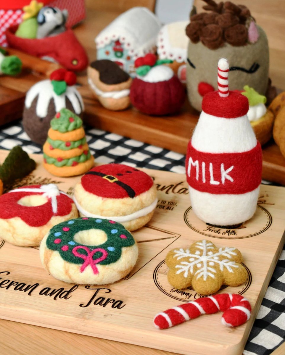 Felt Santa's Milk Bottle - Tara Treasures