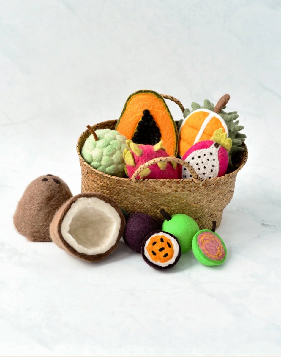 Felt Tropical Fruits Play Food Set - 11 pieces | Tara Treasures