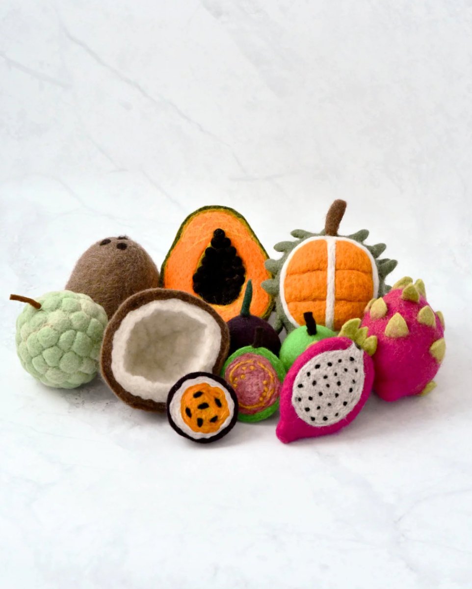 Felt Tropical Fruits Play Food Set - 11 pieces | Tara Treasures