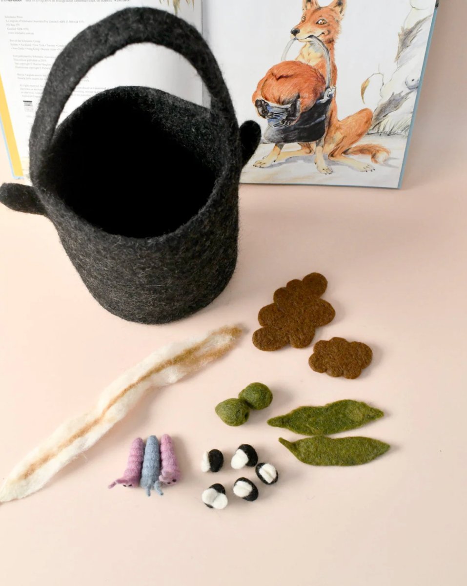 Felt "Wombat Stew" Billy Can and Small Parts Play - Tara Treasures