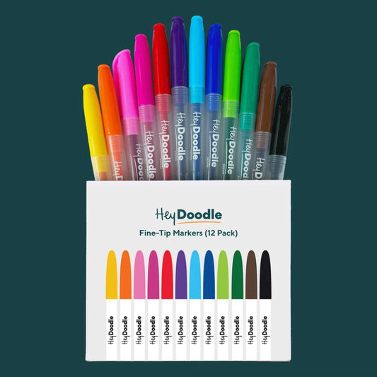 Fine - Tip Markers (12 Pack) - Heydoodle