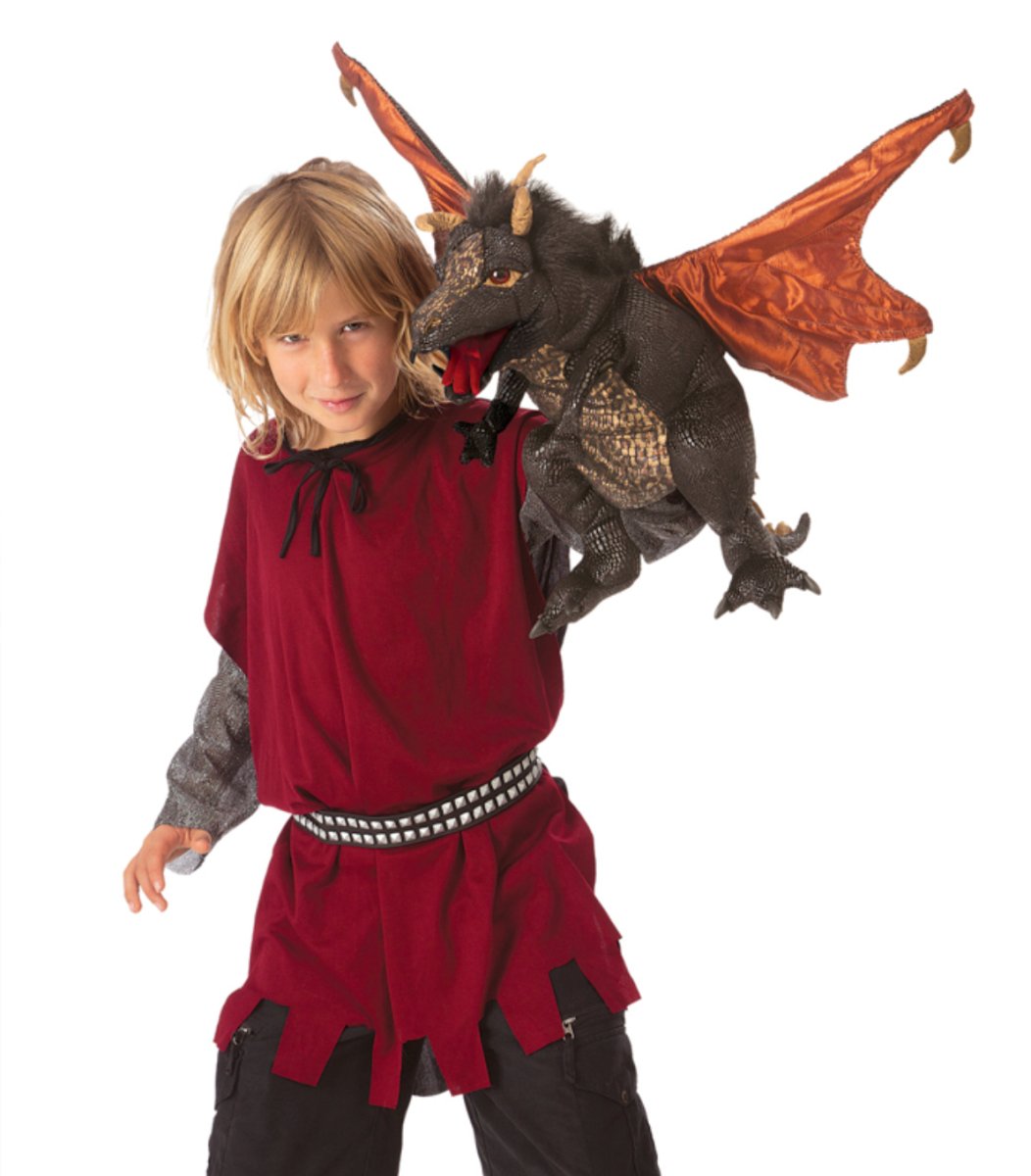 Folkmanis - Black Dragon Puppet