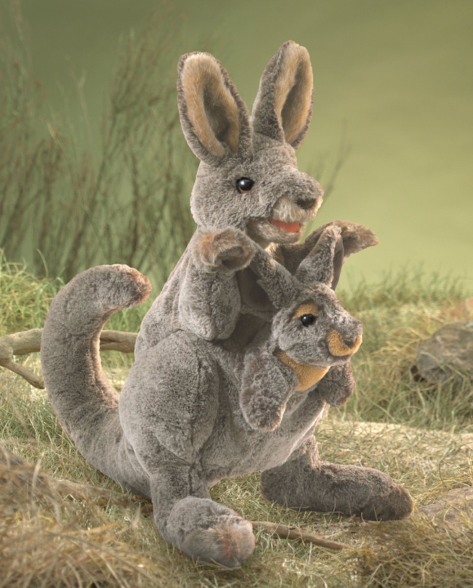 Folkmanis - Kangaroo with Joey Puppet