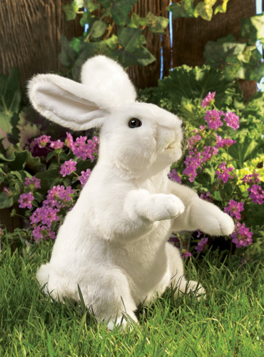 Folkmanis - Standing White Rabbit Puppet