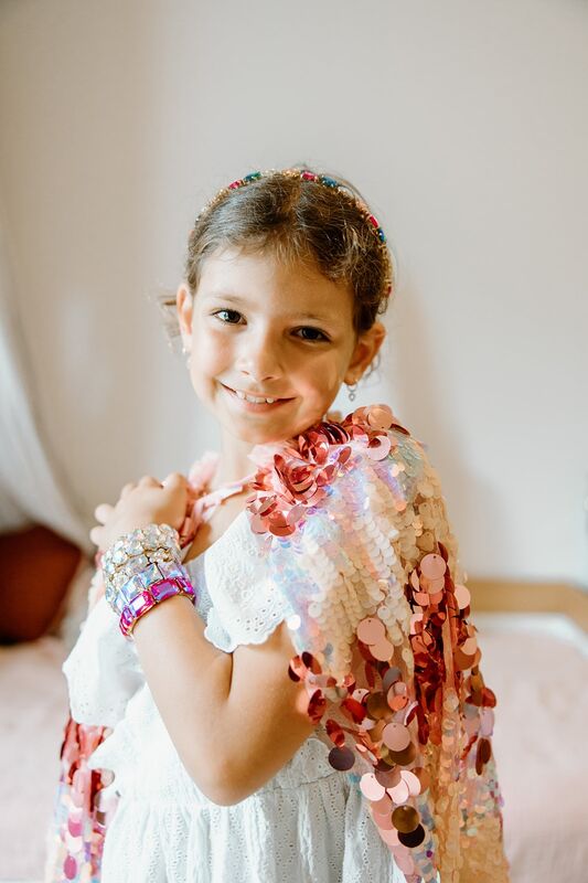 Great Pretenders - 5th Avenue Pink Pailette Cape Size 4 - 6
