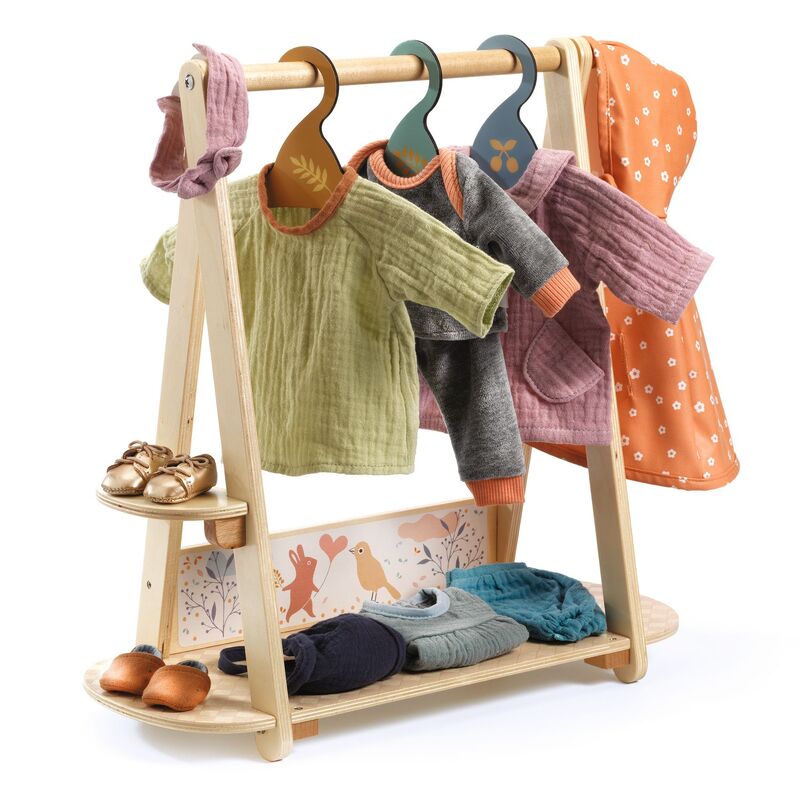 Large Doll's Clothing Rack with Hangers - Djeco