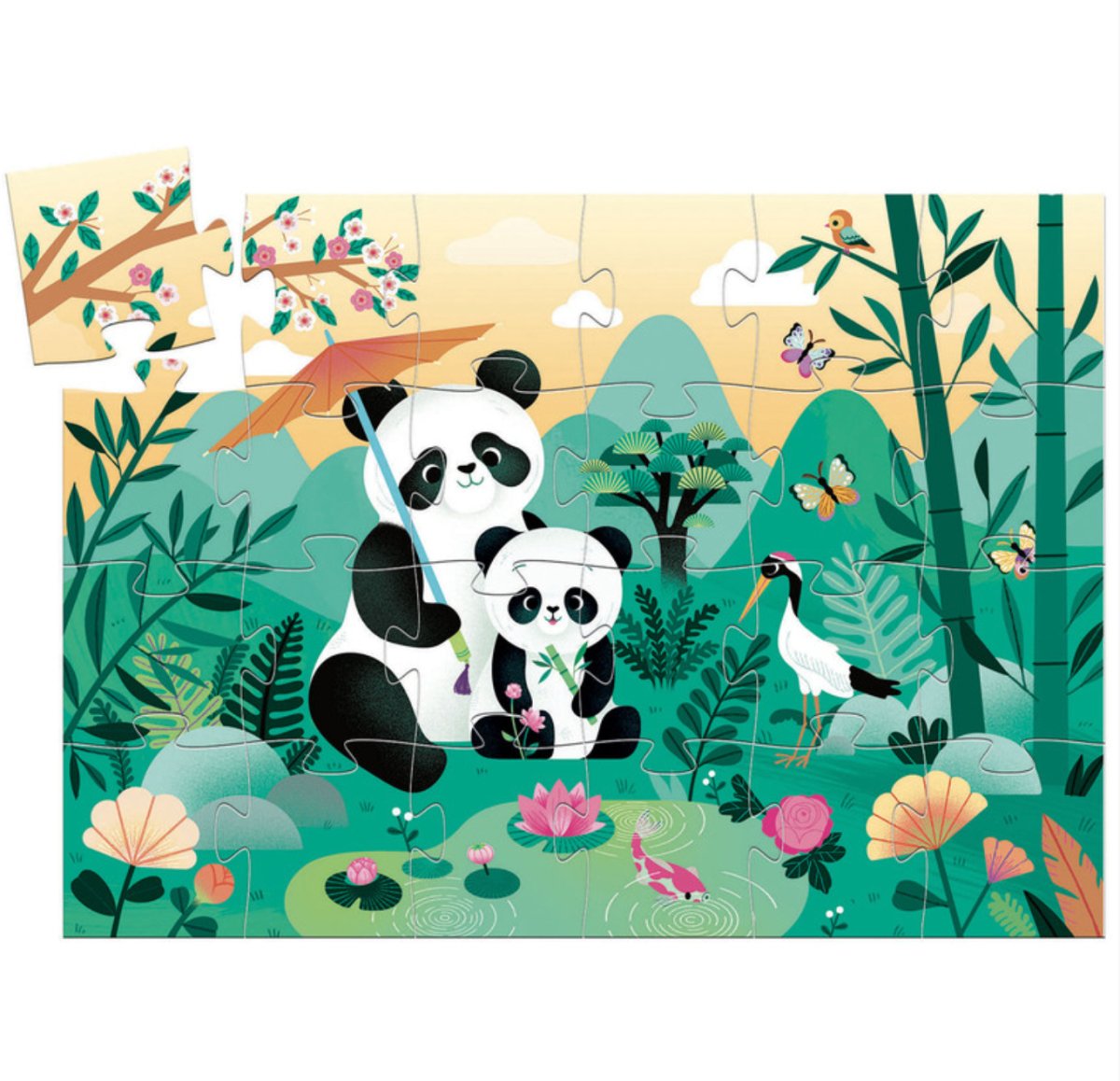 Leo the Panda 24pc Silhouette Puzzle - Djeco