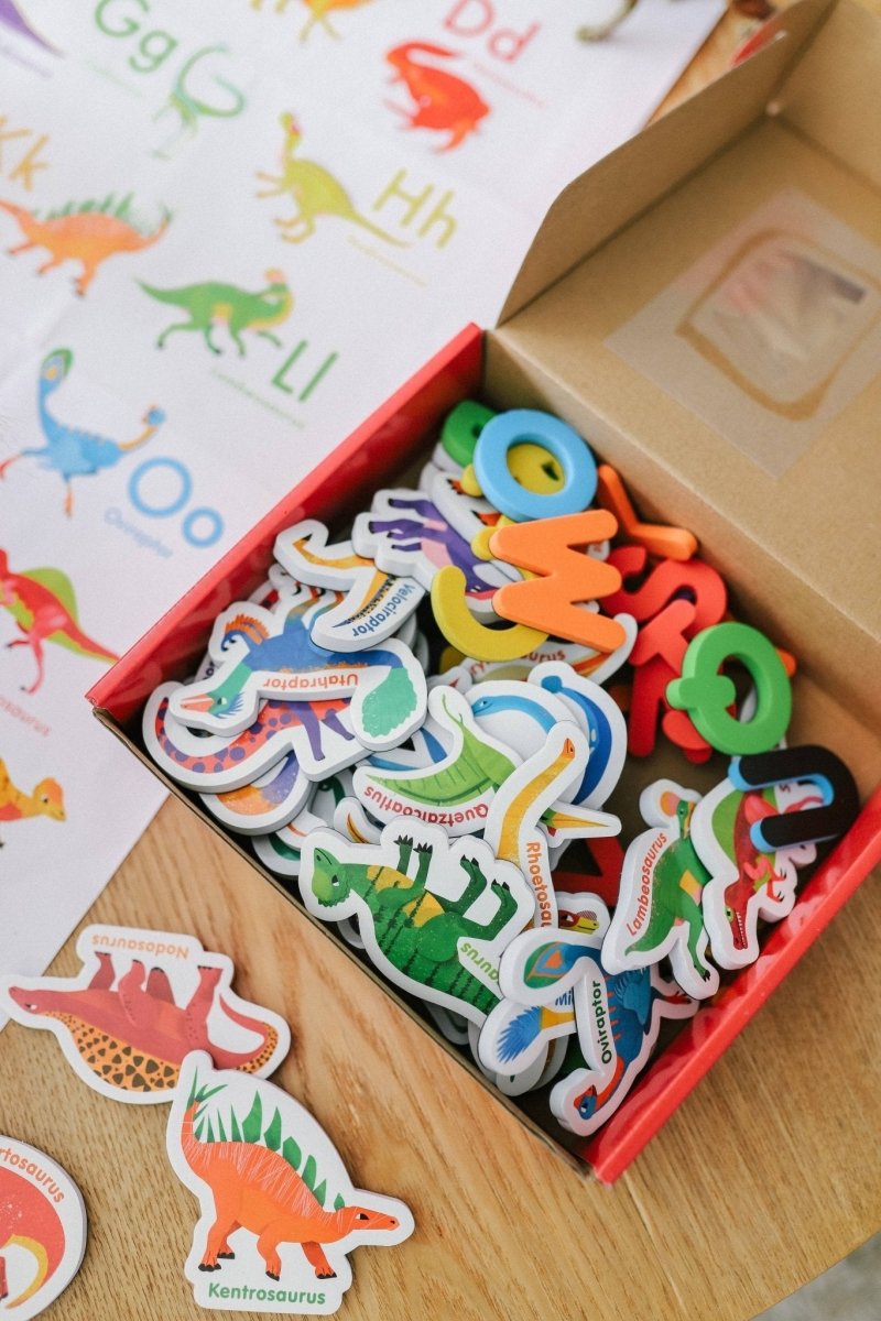 Magnetic Dinosaurs and Letters by Curious Columbus