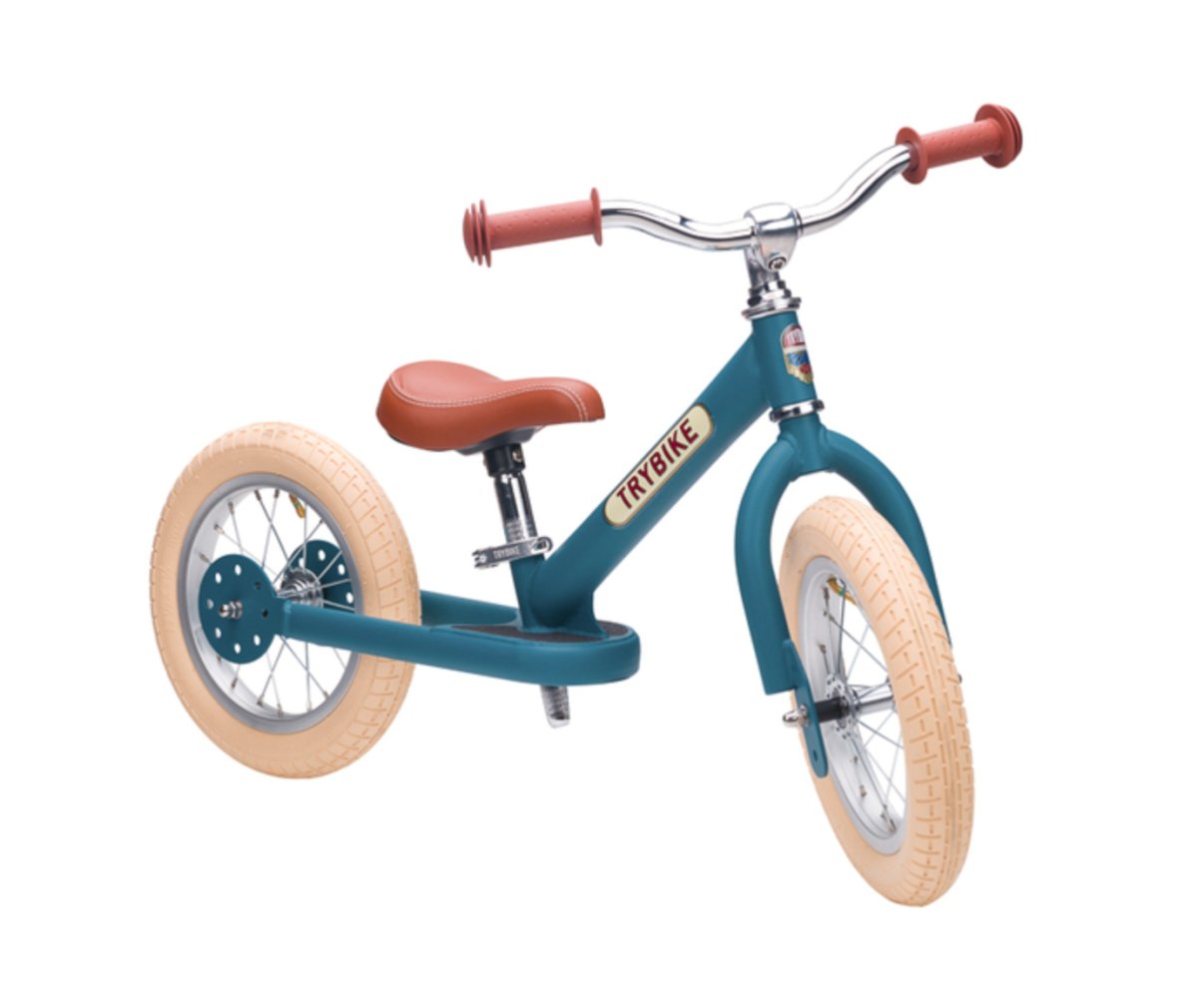 Matte Blue Vintage Trybike, Cream Tyres and Chrome (3 wheel) - Trybike