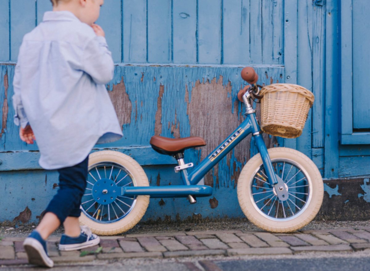 Matte Blue Vintage Trybike, Cream Tyres and Chrome (3 wheel) - Trybike