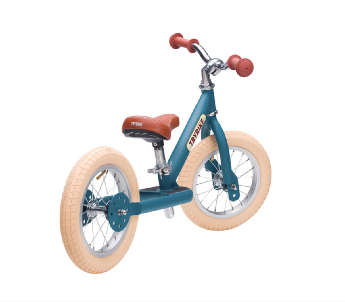 Matte Blue Vintage Trybike, Cream Tyres and Chrome (3 wheel) - Trybike