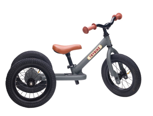 Matte Grey Trybike, Brown Seat and Grips (3 wheel) - Trybike