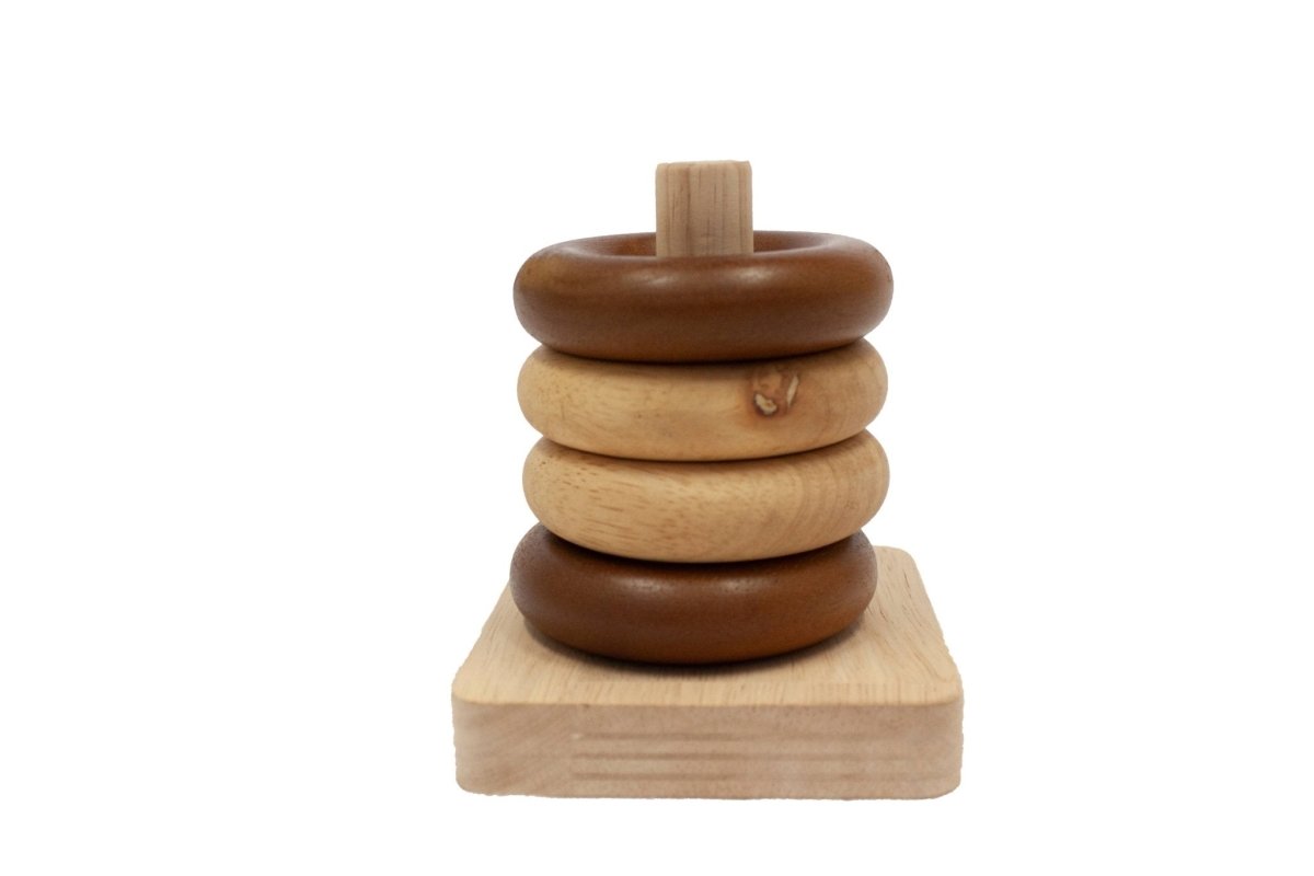 Montessori Baby Wooden Rings Stacker | Q Toys