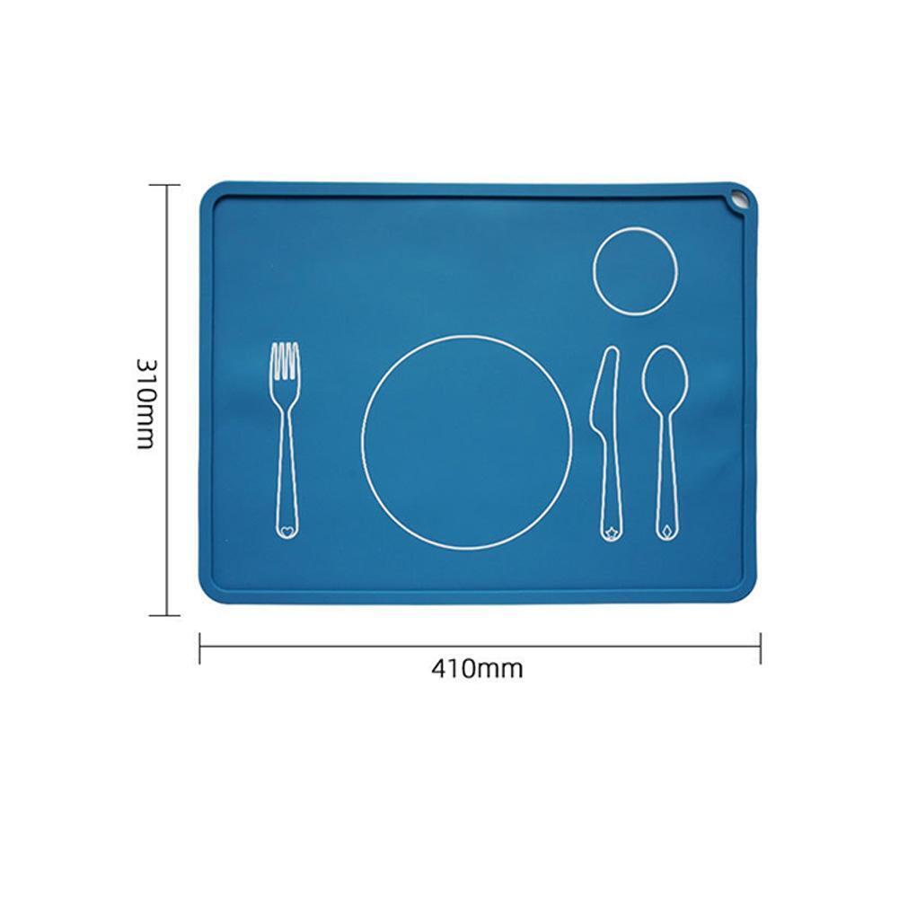 Montessori Placemat with Cutlery Outline blue