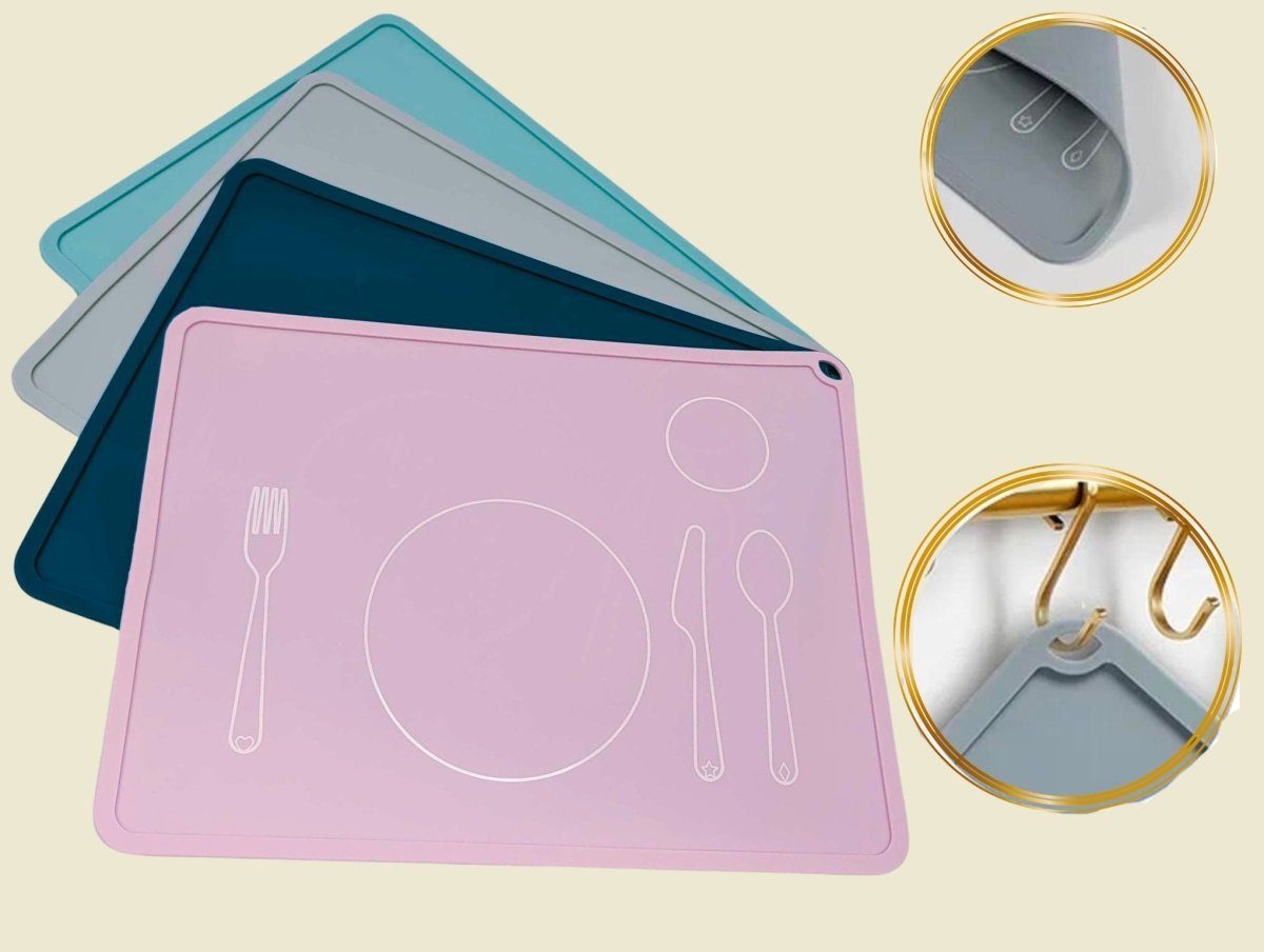 Montessori Silicone Placemat with Cutlery Outline