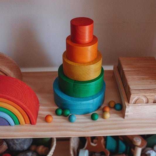 Natural Coloured Stacking Bowls | Q Toys