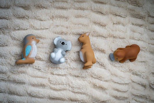 Natural Rubber Teething Toy - Set of 4 Aussie Animals | TIkiri