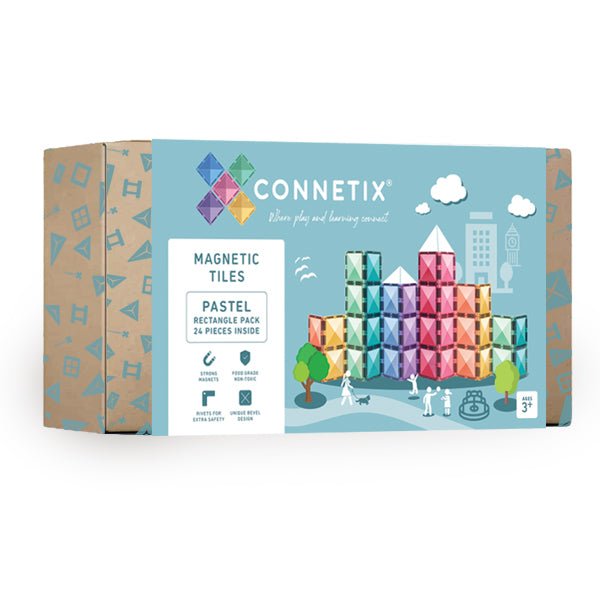 Pastel Rectangle Pack 24 Piece | CONNETIX Tiles