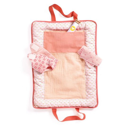 Pink Peak Doll Changing Bag Set - Djeco