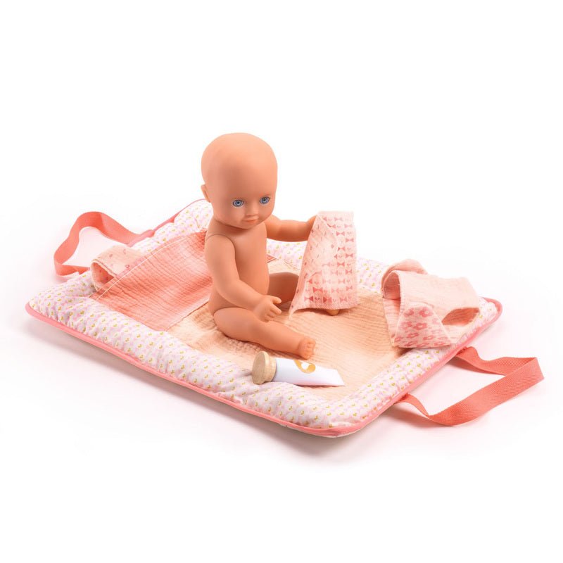 Pink Peak Doll Changing Bag Set - Djeco