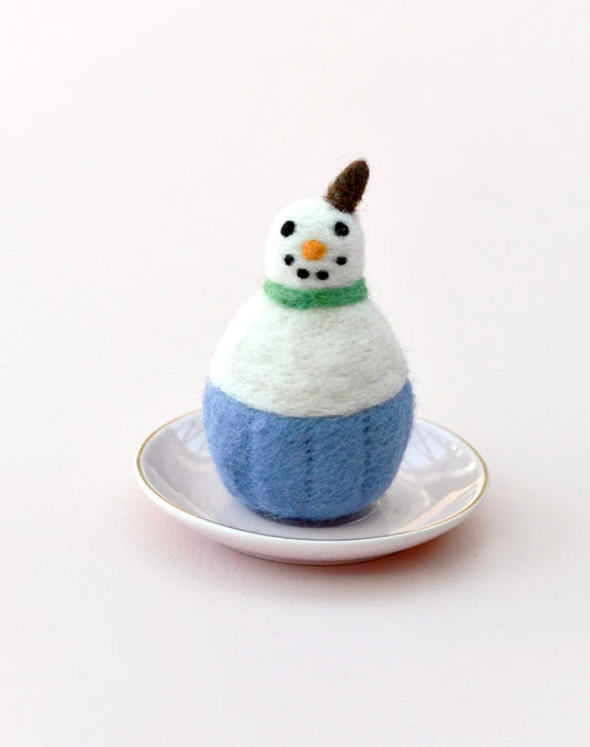 PREORDER: Christmas Felt Play Food - Snowman Cupcake | Tara Treasures