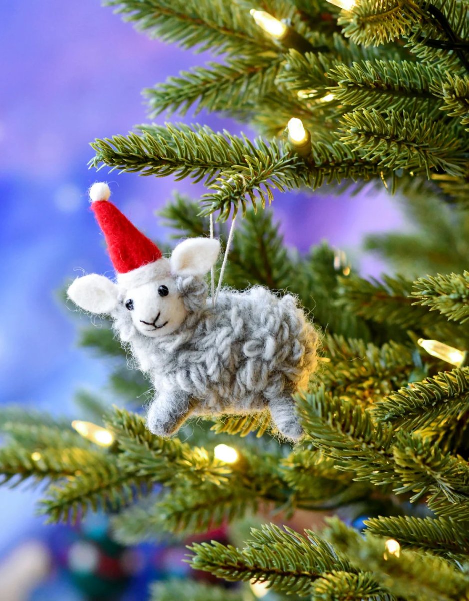 PREORDER: Christmas Ornament - Felt Sheep | Tara Treasures