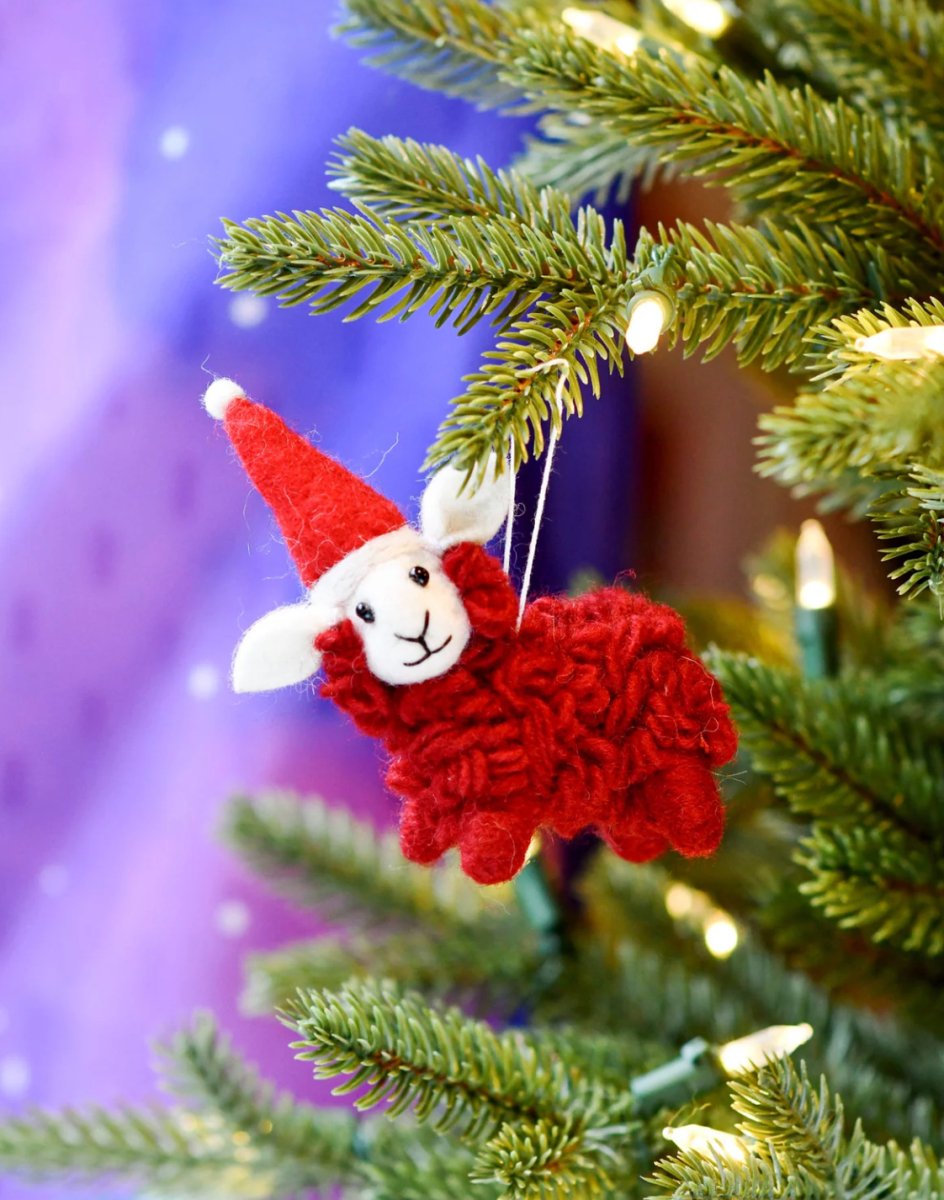 PREORDER: Christmas Ornament - Felt Sheep | Tara Treasures