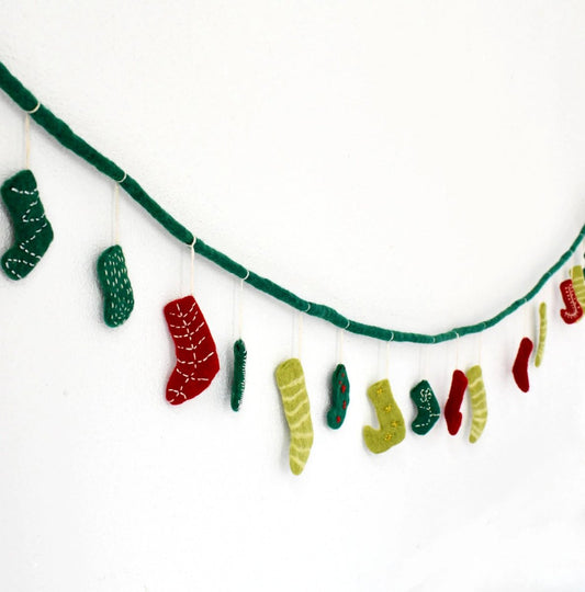 PREORDER: Christmas Stockings Garland - Tara Treasures