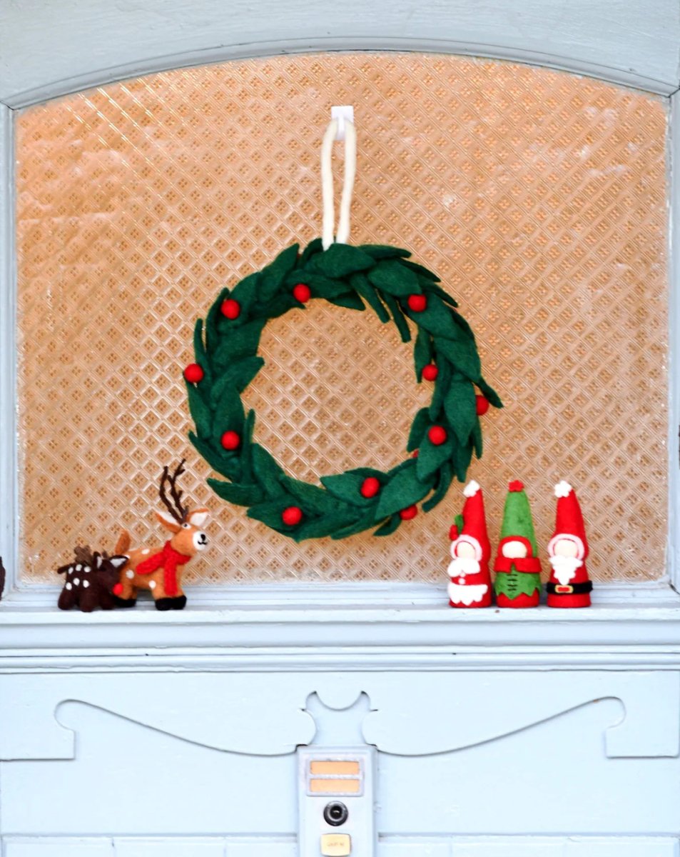 PREORDER: Christmas Wreath with Red Berries - Tara Treasures