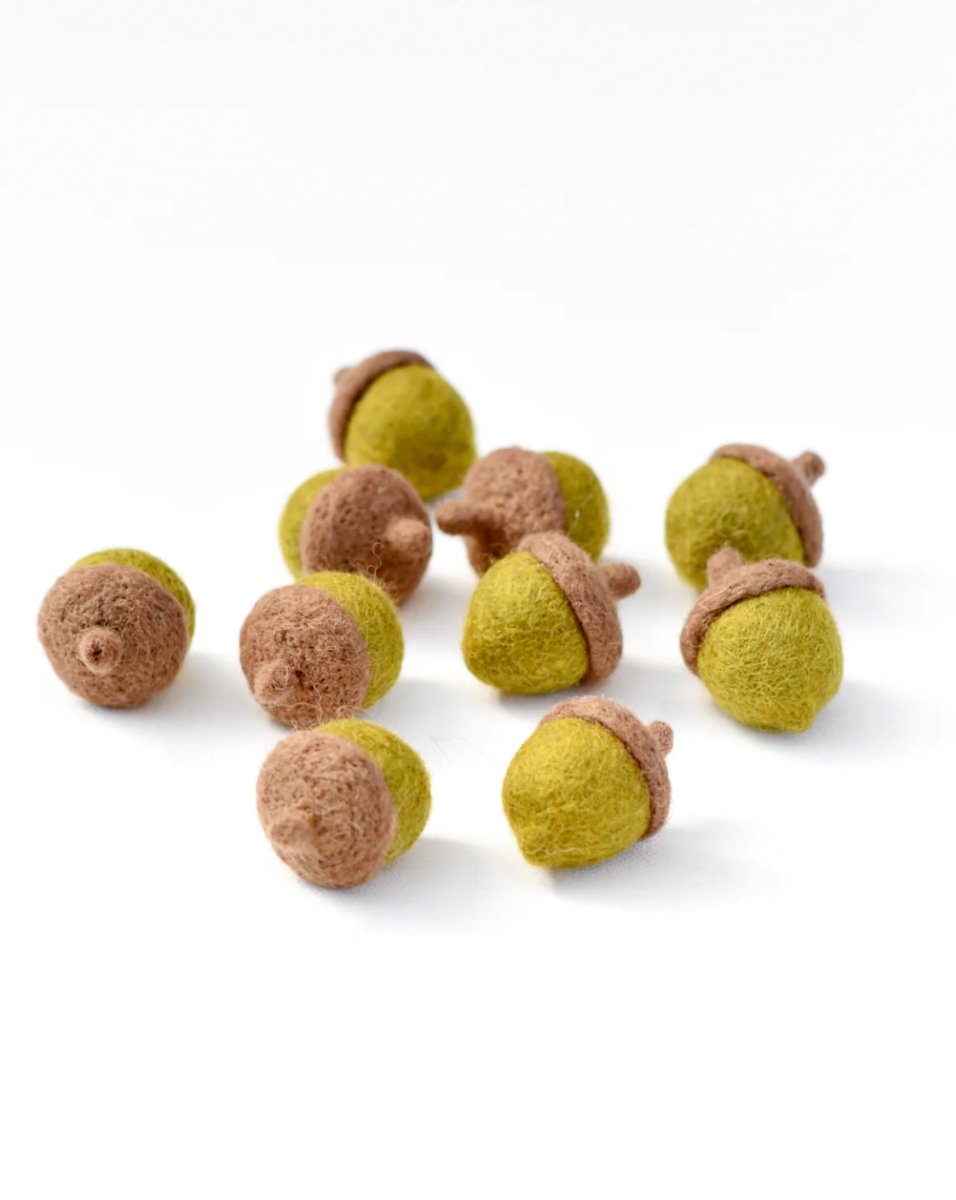 PREORDER: Felt Acorns (Oak Green) - Tara Treasures