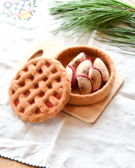 PREORDER: Felt Apple Pie Play Food Set - Tara Treasures