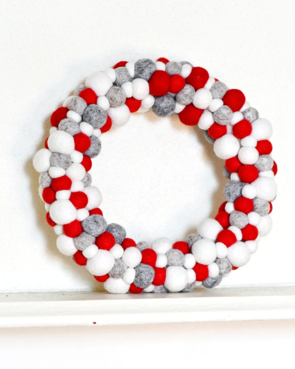 PREORDER: Felt Ball Wreath - Tara Treasures