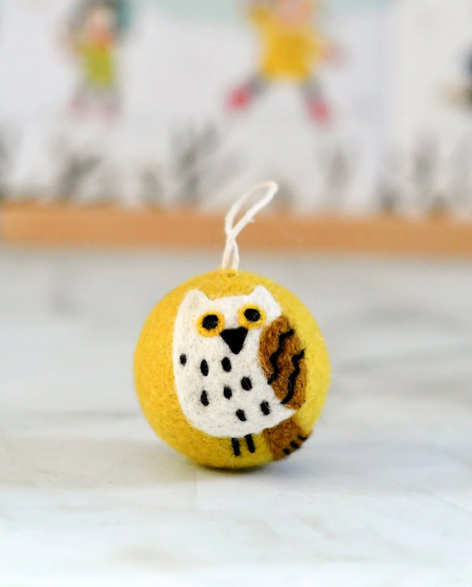 PREORDER: Felt Bauble Christmas Ornament - Owl | Tara Treasures