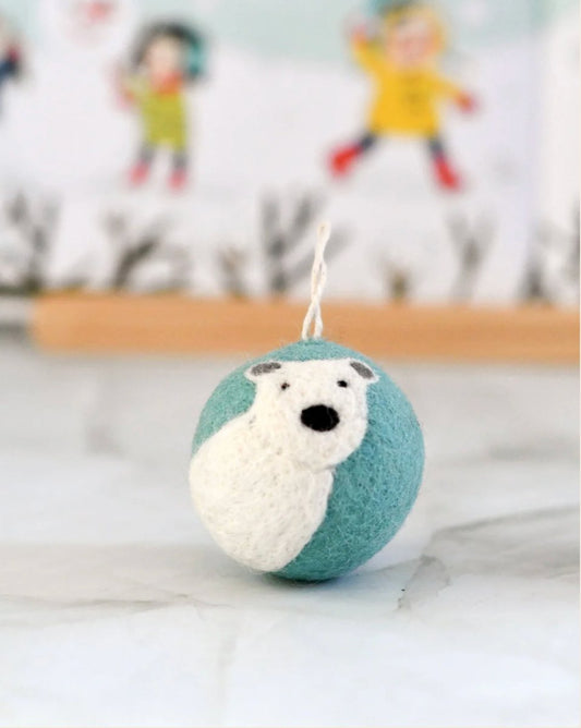 PREORDER: Felt Bauble Christmas Ornament - Polar Bear | Tara Treasures