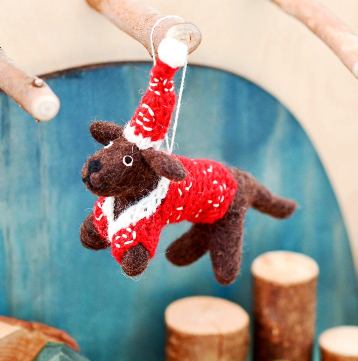 PREORDER: Felt Christmas Dachshund Sausage Dog - Tara Treasures