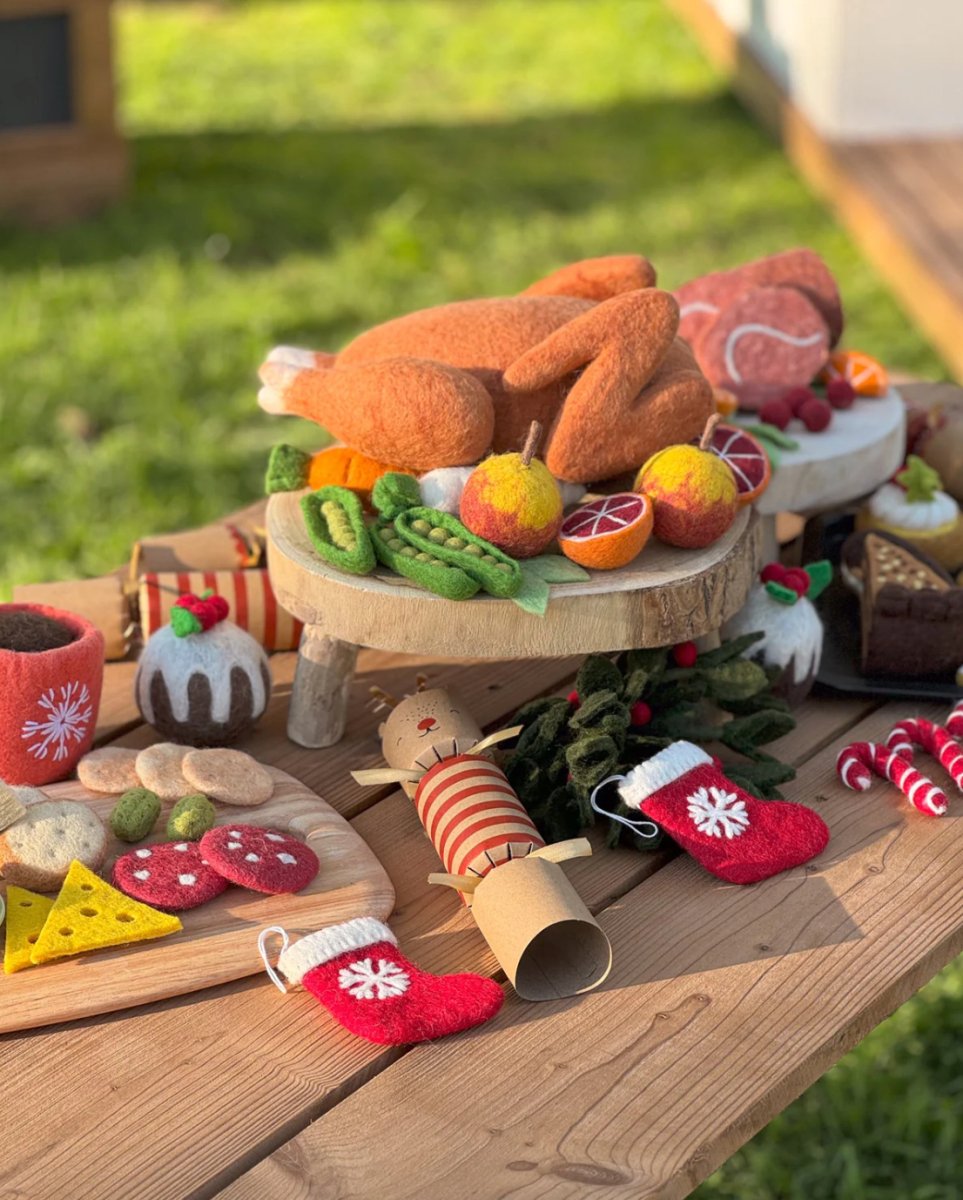 PREORDER: Felt Christmas Ham Feast Play Food Set - Tara Treasures