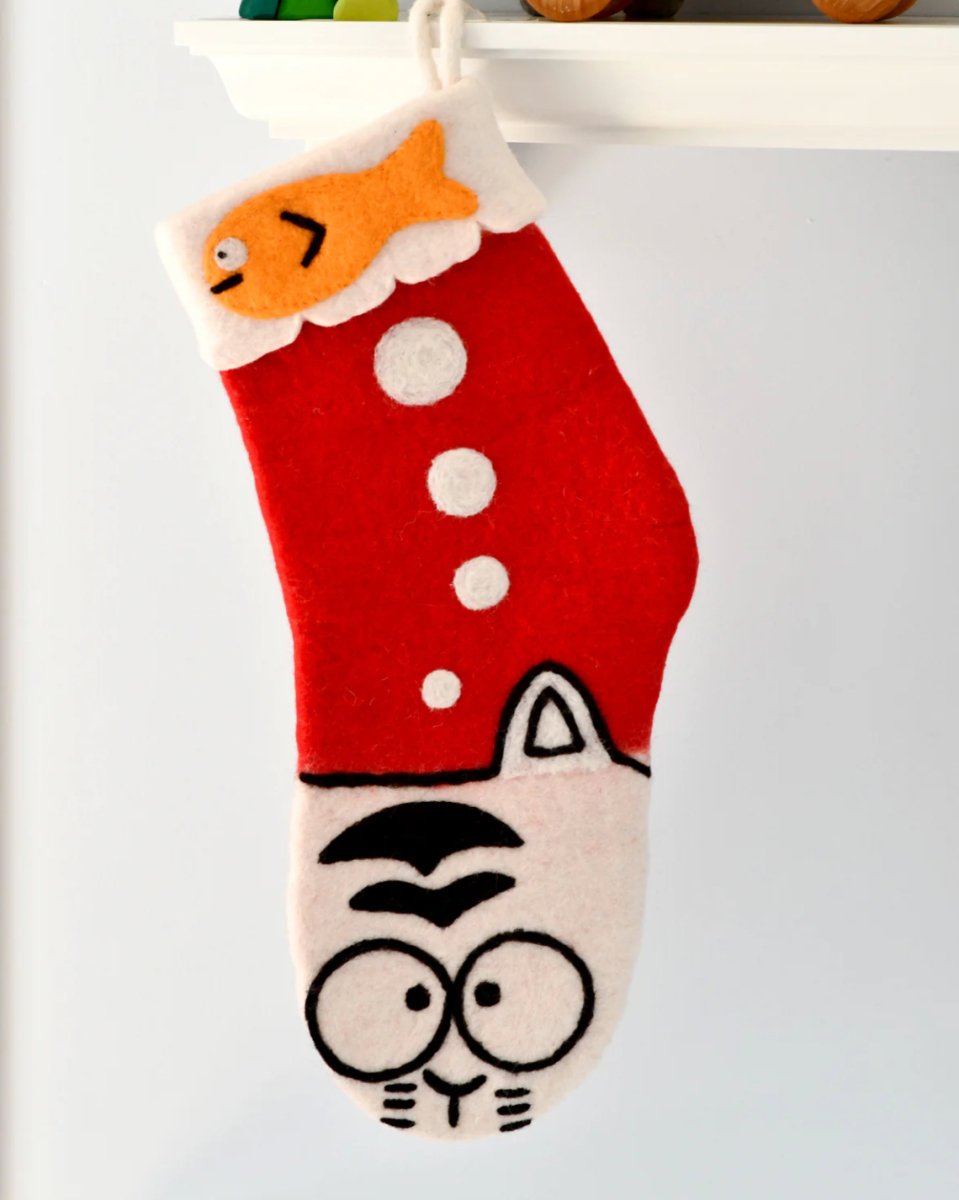 PREORDER: Felt Christmas Stocking for Cats - Tara Treasures