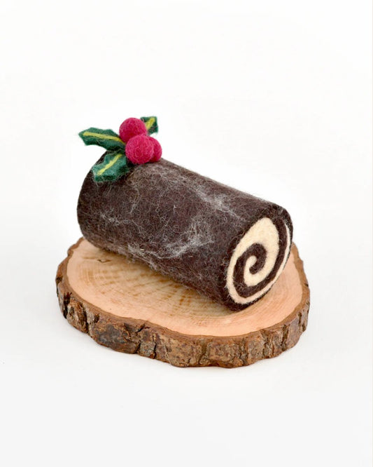 PREORDER: Felt Christmas Yule Log Cake - Tara Treasures