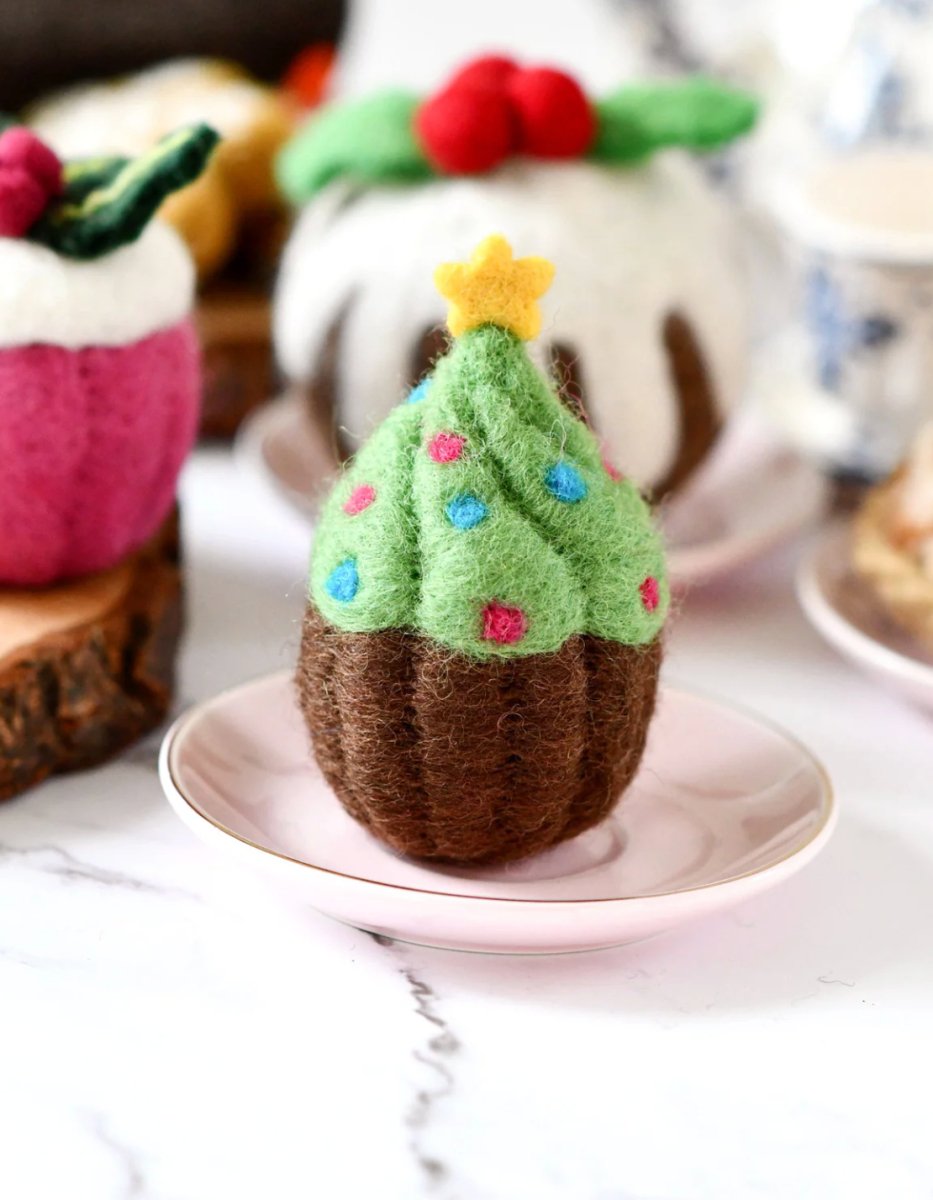 PREORDER: Felt Cupcake - Christmas Tree | Tara Treasures